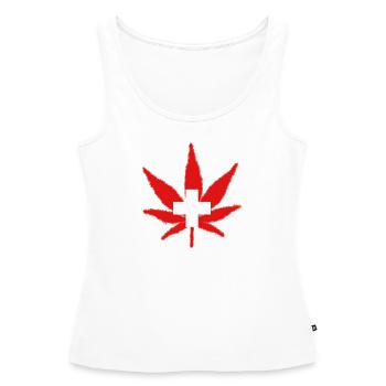 Schweiz Ganja Swiss - Frauen Premium Organic Tank Top - Weiß - Vorne - AI Model Female 172 light (172cm)