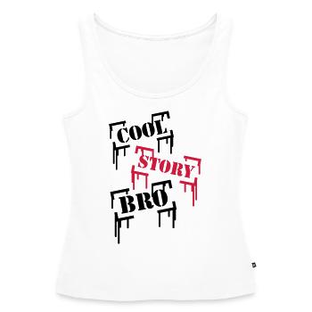 Cool Story BRO - Débardeur bio Premium Femme - blanc - Devant - AI Model Female 172 light (172cm)