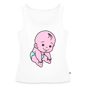 Bébé - Débardeur bio Premium Femme - blanc - Devant - AI Model Female 172 light (172cm)