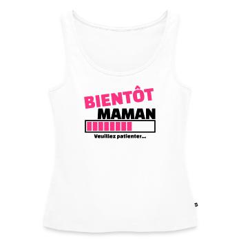 bientôt maman - Débardeur bio Premium Femme - blanc - Devant - AI Model Female 172 light (172cm)