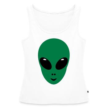 Alien Head Face Green Gift marsmännchen space - Women’s Premium Organic Tank top - white - Front - AI Model Female 172 light (172cm)
