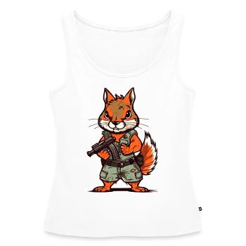 Eichhörnchen bis an die Zähne bewaffnet - Frauen Premium Organic Tank Top - Weiß - Vorne - AI Model Female 172 light (172cm)