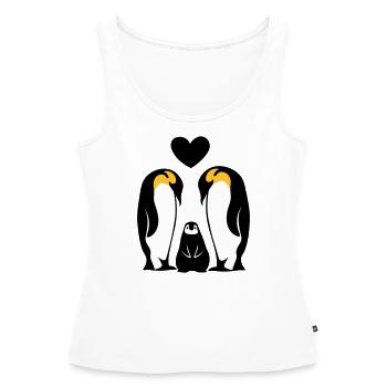 Famille Famille Famille Pingouin Famille Pingouins - Débardeur bio Premium Femme - blanc - Devant - AI Model Female 172 light (172cm)