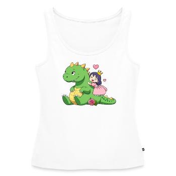 Prinzessin und Drache von Sant Jordi - Frauen Premium Organic Tank Top - Weiß - Vorne - AI Model Female 172 light (172cm)