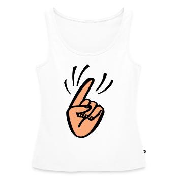 Finger Waggle - Débardeur bio Premium Femme - blanc - Devant - AI Model Female 172 light (172cm)