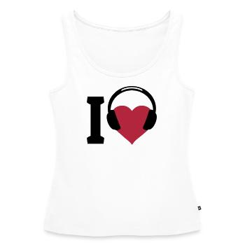 I love Music - J'aime la musique - Débardeur bio Premium Femme - blanc - Devant - AI Model Female 172 light (172cm)
