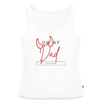 Oh my dad - Lucifer - Débardeur bio Premium Femme - blanc - Devant - AI Model Female 172 light (172cm)