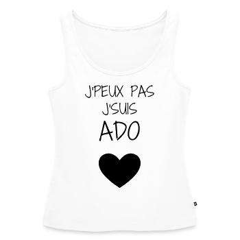 adolescent / enfant / ado / adolescente - Débardeur bio Premium Femme - blanc - Devant - AI Model Female 172 light (172cm)