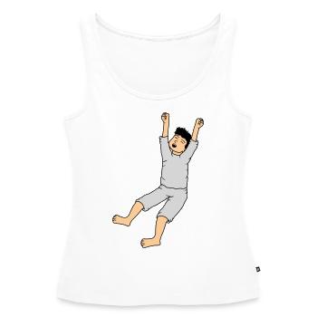 Mann im Schlafanzug - Frauen Premium Organic Tank Top - Weiß - Vorne - AI Model Female 172 light (172cm)