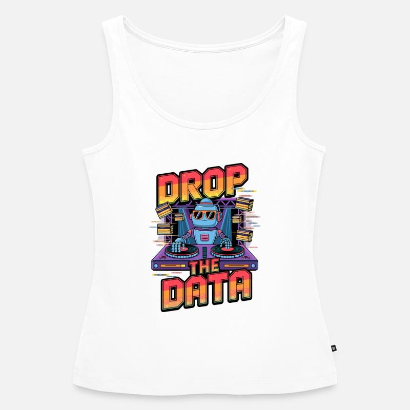 Drop the Data DJ Robot Techno Design - Women’s Premium Organic Tank top - white