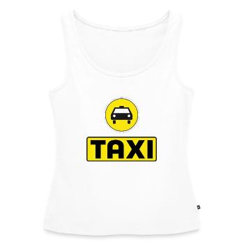 taxi - Débardeur bio Premium Femme - blanc - Devant - AI Model Female 172 light (172cm)