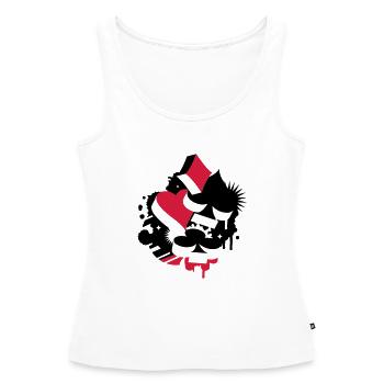 Vier Spielkarten Symbole Herz, Pik, Karo und - Frauen Premium Organic Tank Top - Weiß - Vorne - AI Model Female 172 light (172cm)