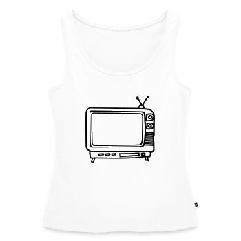 la télé - Débardeur bio Premium Femme - blanc - Devant - AI Model Female 172 light (172cm)