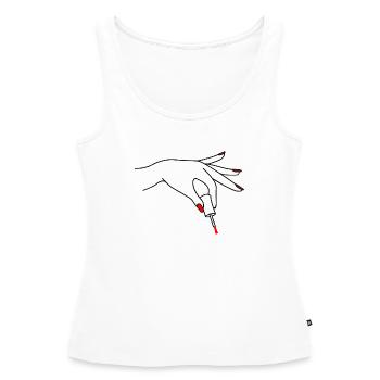 Vernis à ongles pédicure logo 3 - Débardeur bio Premium Femme - blanc - Devant - AI Model Female 172 light (172cm)