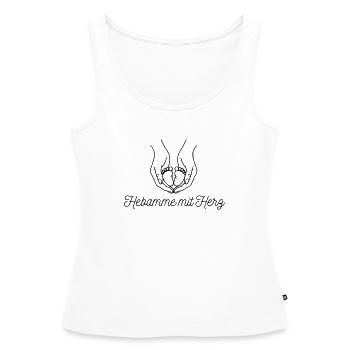 Hebamme mit Herz - personalisierbares Design - Frauen Premium Organic Tank Top - Weiß - Vorne - AI Model Female 172 light (172cm)