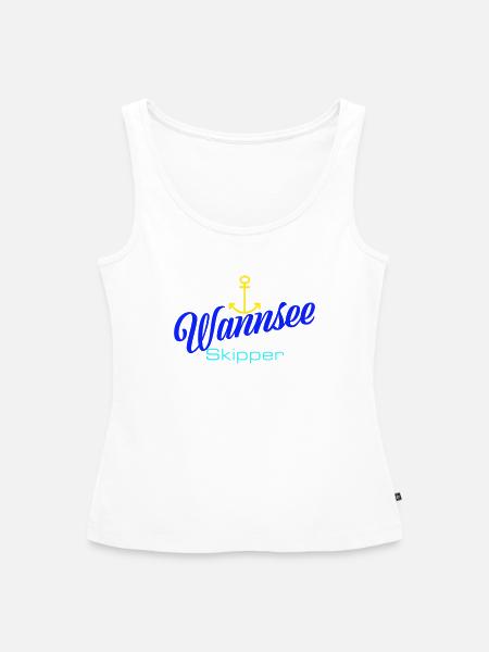 Berlin: Wannsee-Skipper mit Anker - Frauen Premium Organic Tank Top - Weiß