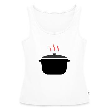 Kochtopf Dampf Kochen - Frauen Premium Organic Tank Top - Weiß - Vorne - AI Model Female 172 light (172cm)