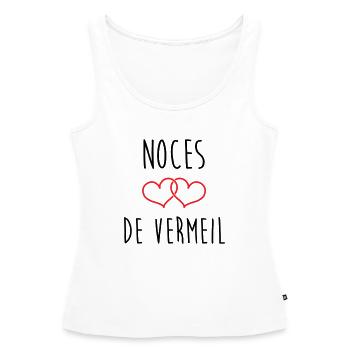 Noces de vermeil 45 ans de mariage - Débardeur bio Premium Femme - blanc - Devant - AI Model Female 172 light (172cm)