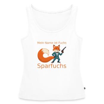 Fuchs Geheimagent im Anzug aka der Sparfuchs - Frauen Premium Organic Tank Top - Weiß - Vorne - AI Model Female 172 light (172cm)
