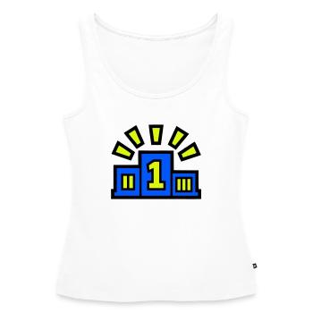 Sieger Podest Platz 1 Champion - Frauen Premium Organic Tank Top - Weiß - Vorne - AI Model Female 172 light (172cm)