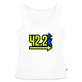Fier arrivant au marathon 42,2 km - Débardeur bio Premium Femme - blanc - Devant - AI Model Female 172 light (172cm)