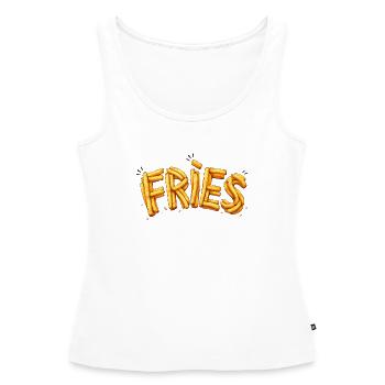 Frieze French Fries Typography Design - Women’s Premium Organic Tank top - white - Front - AI Model Female 172 light (172cm)