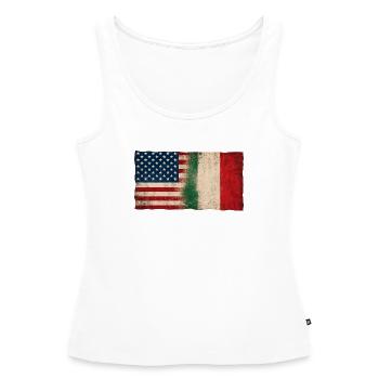 USA Italie Drapeau d’amitié Grunge - Débardeur bio Premium Femme - blanc - Devant - AI Model Female 172 light (172cm)