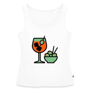 Graphique de cocktail Martini - Débardeur bio Premium Femme - blanc - Devant - AI Model Female 172 light (172cm)