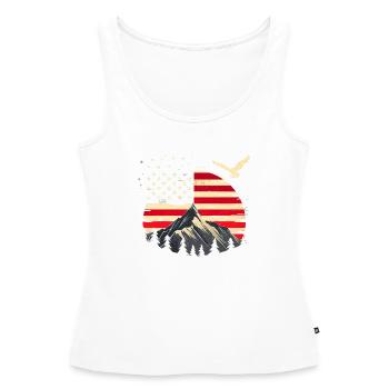 Randonnée Patriotic Mountain Trail Backpacking Americ - Débardeur bio Premium Femme - blanc - Devant - AI Model Female 172 light (172cm)