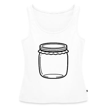 Jam Jar Gliederung - Frauen Premium Organic Tank Top - Weiß - Vorne - AI Model Female 172 light (172cm)