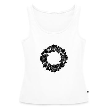 Rose Wreath - Women’s Premium Organic Tank top - white - Front - AI Model Female 172 light (172cm)