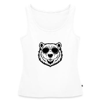 Cool Polar Bear with Sunglasses - Women’s Premium Organic Tank top - white - Front - AI Model Female 172 light (172cm)