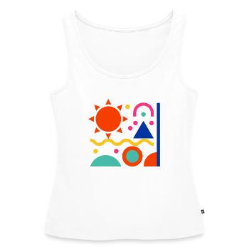 Colorful shapes - Women’s Premium Organic Tank top - white - Front - AI Model Female 172 light (172cm)