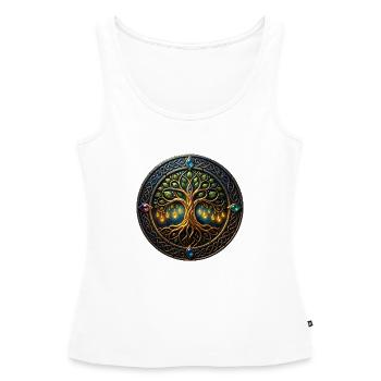 Fantasy Tree of Light - Women’s Premium Organic Tank top - white - Front - AI Model Female 172 light (172cm)