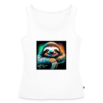 Faultier - Frauen Premium Organic Tank Top - Weiß - Vorne - AI Model Female 172 light (172cm)