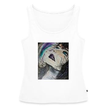 Feurig  - Frauen Premium Organic Tank Top - Weiß - Vorne - AI Model Female 172 light (172cm)