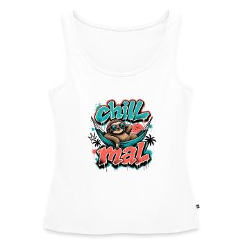 Chill Times Cool Sloth Graffiti Design - Women’s Premium Organic Tank top - white - Front - AI Model Female 172 light (172cm)