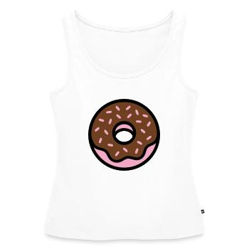 Donut Schoko Streusel Icon - Frauen Premium Organic Tank Top - Weiß - Vorne - AI Model Female 172 light (172cm)