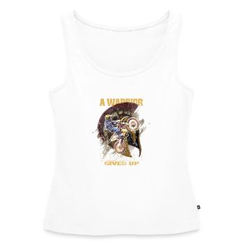  Backprint: Motorrad supermoto Dirtbike Pitbike - Frauen Premium Organic Tank Top - Weiß - Vorne - AI Model Female 172 light (172cm)