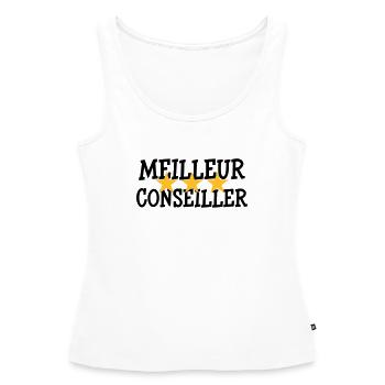 Meilleur Conseiller - Débardeur bio Premium Femme - blanc - Devant - AI Model Female 172 light (172cm)