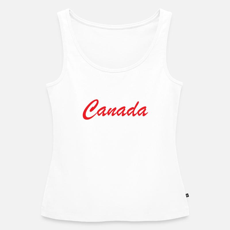 Canada Script Lettering Red - Women’s Premium Organic Tank top - white