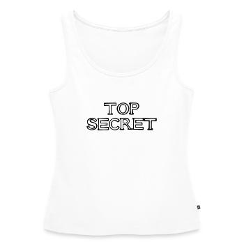 TOP SECRET Schriftzug handgezeichnet - Frauen Premium Organic Tank Top - Weiß - Vorne - AI Model Female 172 light (172cm)