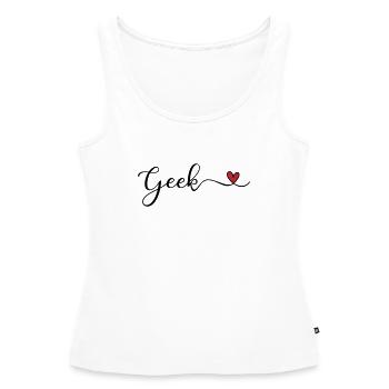 Geek - Frauen Premium Organic Tank Top - Weiß - Vorne - AI Model Female 172 light (172cm)