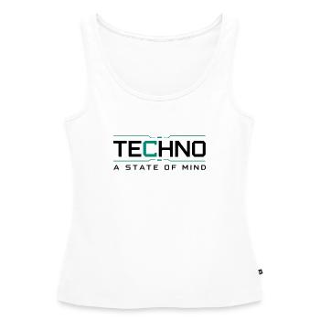 Techno - Un état d’esprit - Débardeur bio Premium Femme - blanc - Devant - AI Model Female 172 light (172cm)