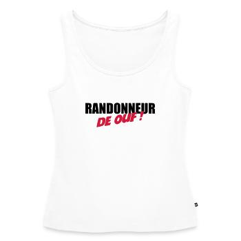 Randonneur de ouf ! - Débardeur bio Premium Femme - blanc - Devant - AI Model Female 172 light (172cm)