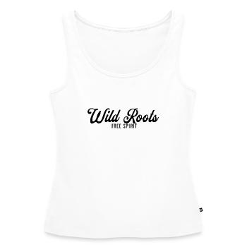 Wild Roots Free Spirit - Débardeur bio Premium Femme - blanc - Devant - AI Model Female 172 light (172cm)