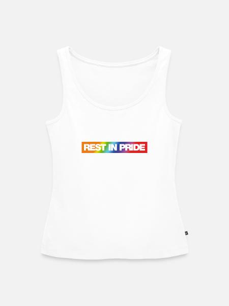 REST IN PRIDE (R.I.P.) Rainbow - Frauen Premium Organic Tank Top - Weiß