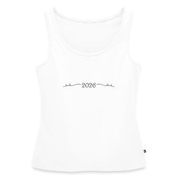Ornement 2026 - Débardeur bio Premium Femme - blanc - Devant - AI Model Female 172 light (172cm)