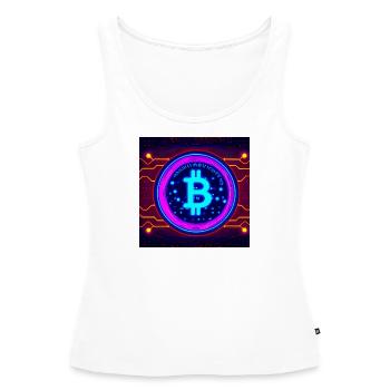 Bitcoin verbunden mit der Matrix - Frauen Premium Organic Tank Top - Weiß - Vorne - AI Model Female 172 light (172cm)