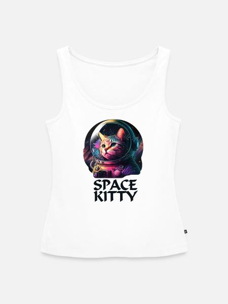 Space Kitty - Frauen Premium Organic Tank Top - Weiß